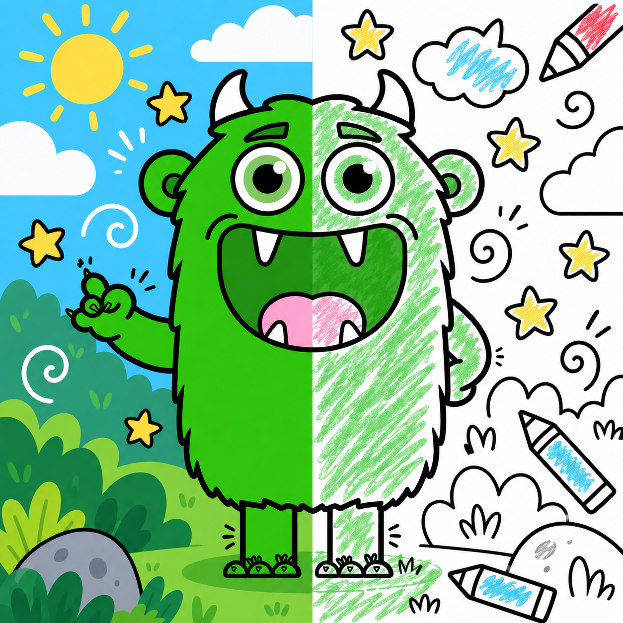Monster Colour Sheets